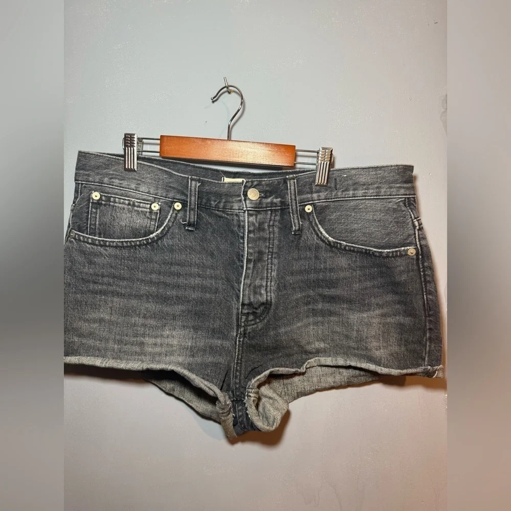 Madewell Women's Relaxed Denim Shorts, Black denim; size 29